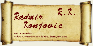 Radmir Konjović vizit kartica